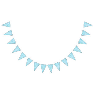 Bold Blue and White Zebra Print Bunting Flags