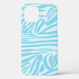 Bold Blue and White Zebra Print iPhone 12 Pro Case