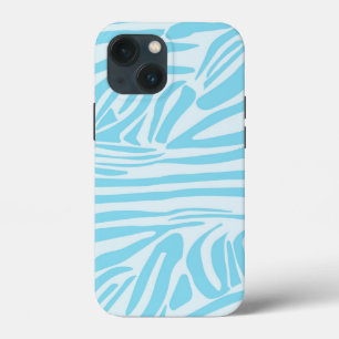 Bold Blue and White Zebra Print iPhone 13 Mini Case