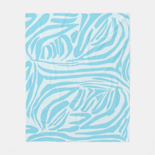 Bold Blue and White Zebra Print Fleece Blanket