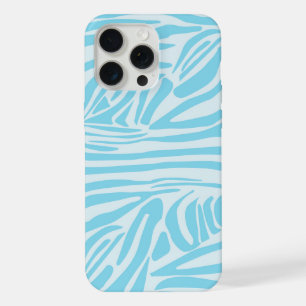 Bold Blue and White Zebra Print iPhone 15 Pro Max Case