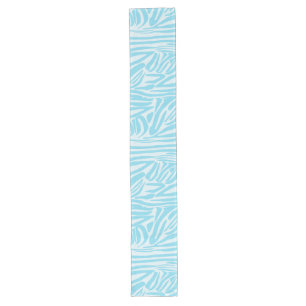 Bold Blue and White Zebra Print Long Table Runner