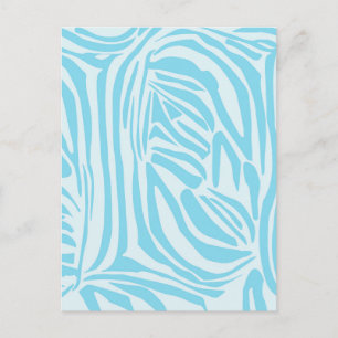 Bold Blue and White Zebra Print Postcard