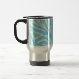 Bold Blue and White Zebra Print Travel Mug