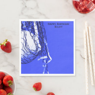 Bold Blue Birthday Net & Volleyball  Napkin
