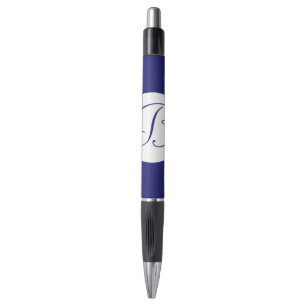 Bold Blue Circle Monogram Pen