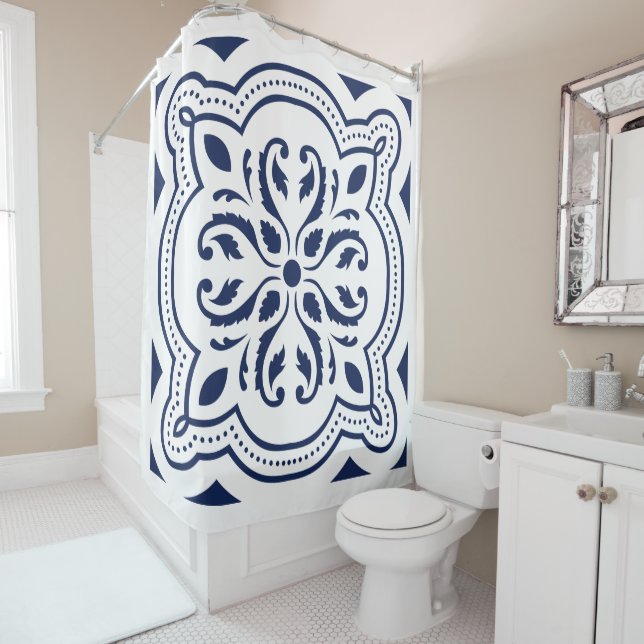 Bold blue decorative ornamental Moroccan geometric (In Situ)