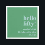 Bold Blue Green Cute Modern Custom 50th Birthday Napkin<br><div class="desc">Bold Blue Green Cute Simple Modern Custom 50th Birthday Napkins</div>