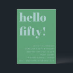 Bold Blue Green Cute Simple Modern 50th Birthday Invitation<br><div class="desc">Bold Blue Green Cute Simple Modern 50th Birthday Invitation</div>
