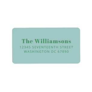 Bold Blue Green Typography Custom Return Address Label
