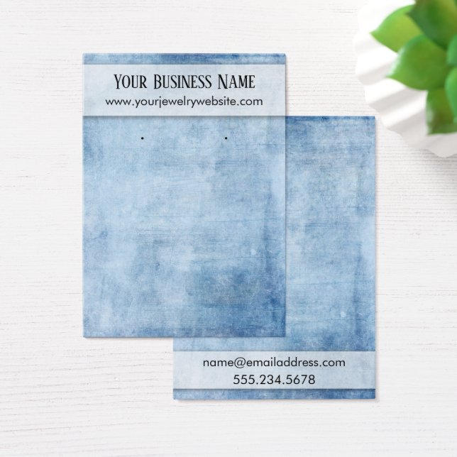 Bold Blue Grunge Earring Holder Display Card (Desk)
