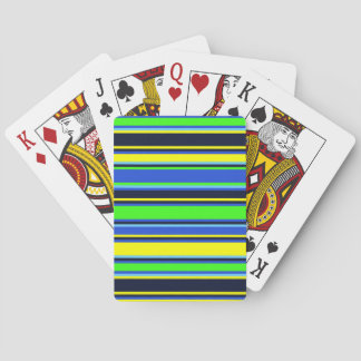 Bold Blue, Lime, & Yellow Striped Poker Cards