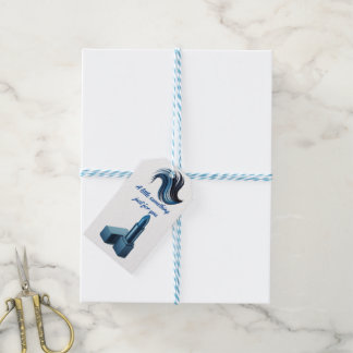 Bold Blue Lipstick Makeup Drama Gift Tags