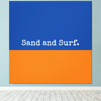 Bold Blue Orange Seashore Minimalist Abstract