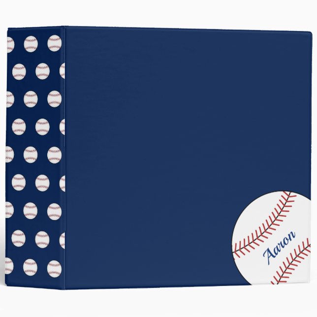 Bold Blue Personalized Baseball Binder (Front/Spine)