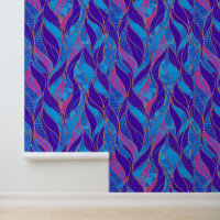 Bold Blue Pink Purple Leaf Decor
