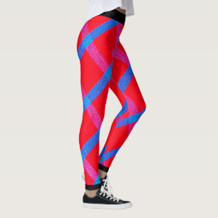 Bold Blue & Red Chequered Leggings