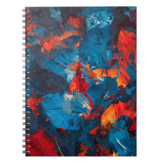 Bold Blue Red Orange Abstract Energy Notebook