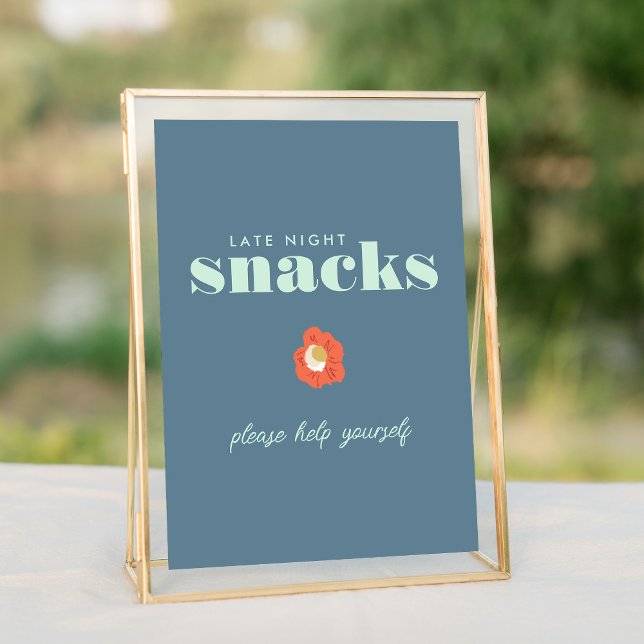 Bold Blue Typography Snack Bar Wedding Sign (Bold Blue Typography Snack Bar Wedding Sign)