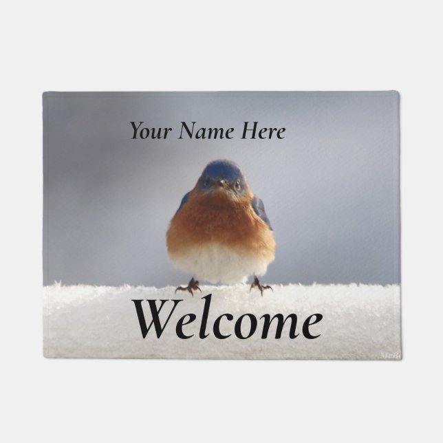 Bold Bluebird Door Mat (Front)