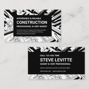 Bold Blueprint Construction Business Card