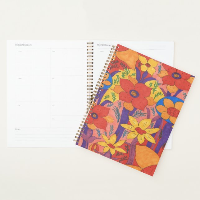 Bold Bohemian Orange Garden Print  Planner (Display)