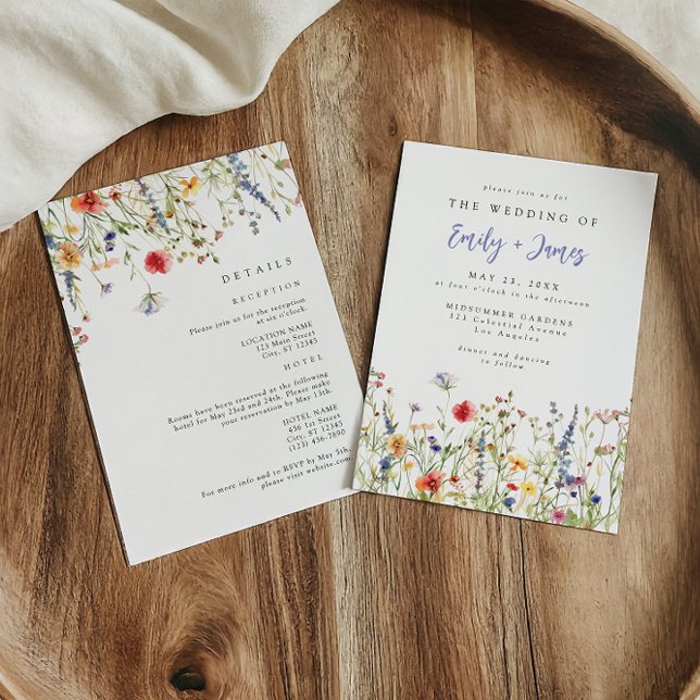 Bold Boho Wildflower All in One Wedding Invitation (Creator Uploaded)