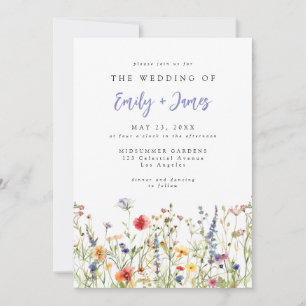 Bold Boho Wildflower All in One Wedding Invitation