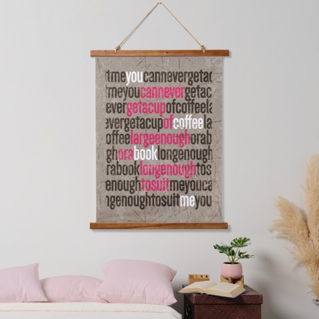 Bold Book & Coffee Quote Hanging Tapestry (Bedroom)