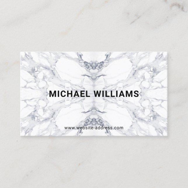 Bold Bookmatched Marble Pattern Business Card (Front)