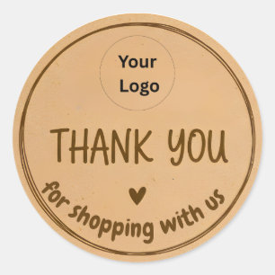 Bold Border Thank You Business Sticker
