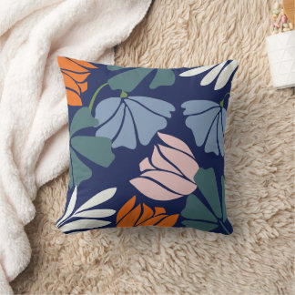 Bold Botanical Bliss Throw Pillow