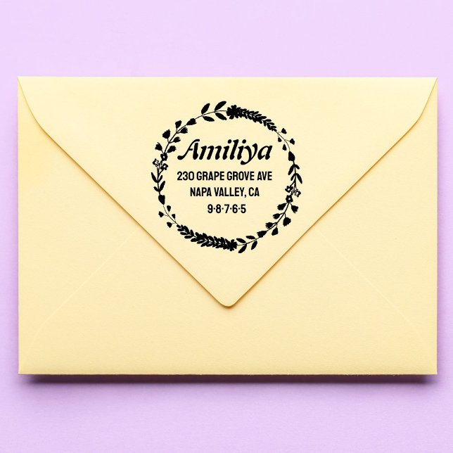 Bold Botanical Personalized modern Self-inking Stamp (Creator Uploaded)