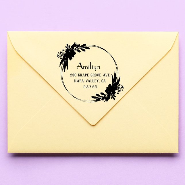 Bold Botanical Personalized modern Self-inking Stamp (Creator Uploaded)