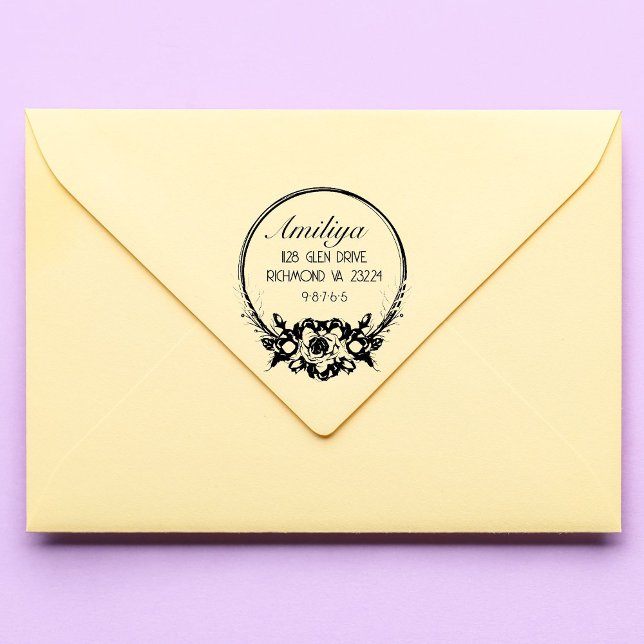 Bold Botanical Personalized modern Self-inking Stamp (Creator Uploaded)
