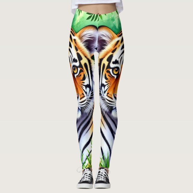 Bold Botanical Tiger cub Leggings (Front)