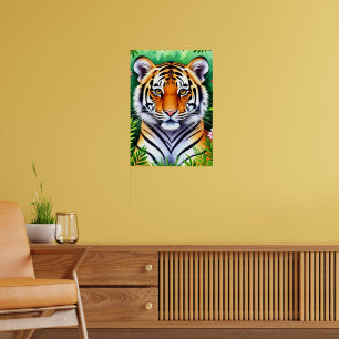 Bold Botanical Tiger cub  Poster