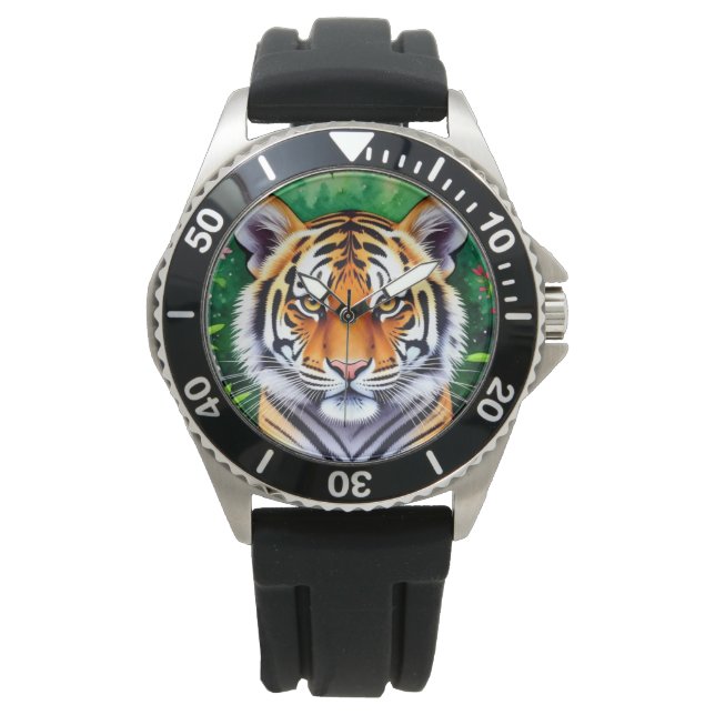 Bold Botanical Tiger cub  Watch (Front)