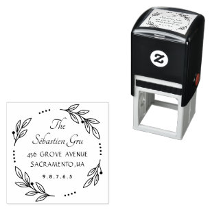 Bold Botanical Wreath Self-inking Stamp
