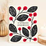 Bold Botanicals Custom Name Planner<br><div class="desc">Embrace the vibrant energy of nature with this striking planner. Bold black leaves and crimson berries dance across the creamy canvas, creating a design that's both modern and timeless. Imagine yourself jotting down your dreams and appointments amidst this botanical symphony. Personalize it with your name and let this planner be...</div>