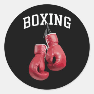 Bold Boxing Gloves Boxing Kickboxing Boxing Lover  Classic Round Sticker