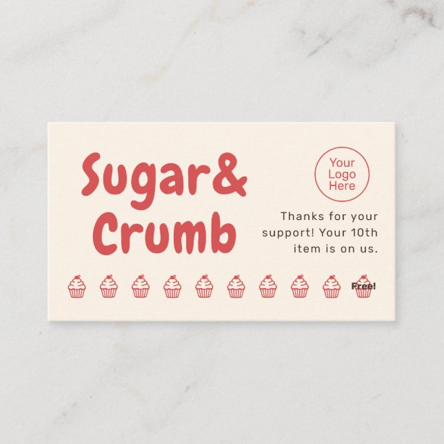 Bold Brand-Ready Bakery Flat Loyalty Card (Front)