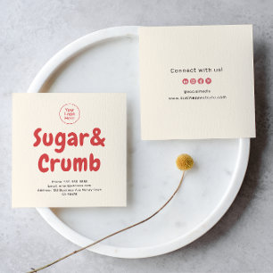 Bold Brand-Ready Bakery Square Business Card