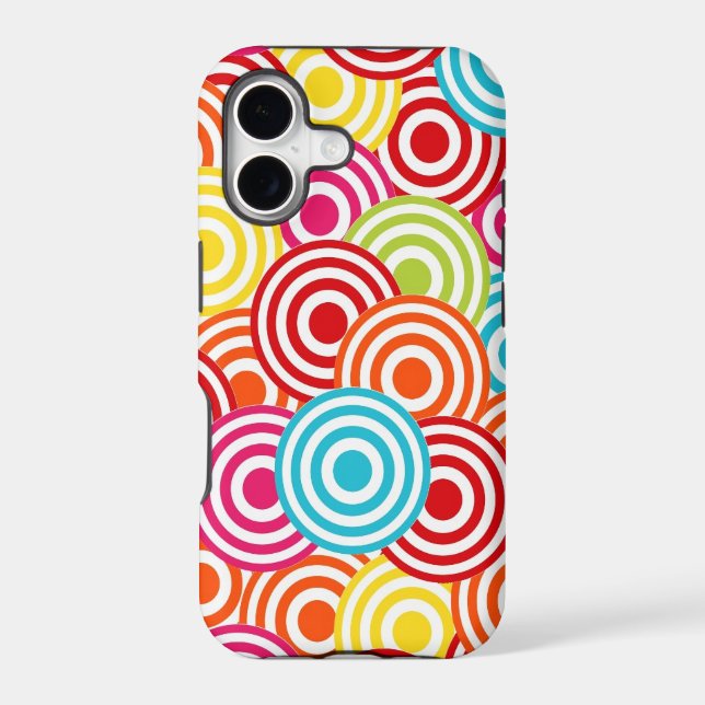 Bold Bright Colourful Concentric Circles Pattern (Back)
