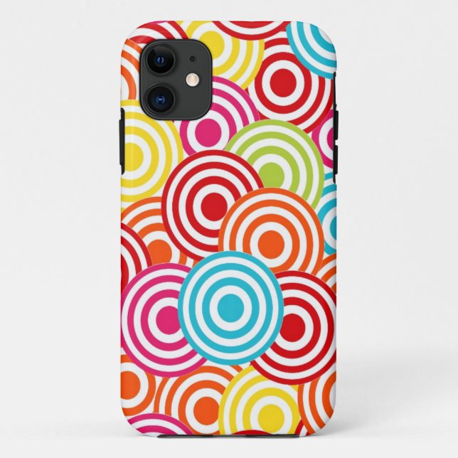 Bold Bright Colourful Concentric Circles Pattern Case-Mate iPhone Case (Back)