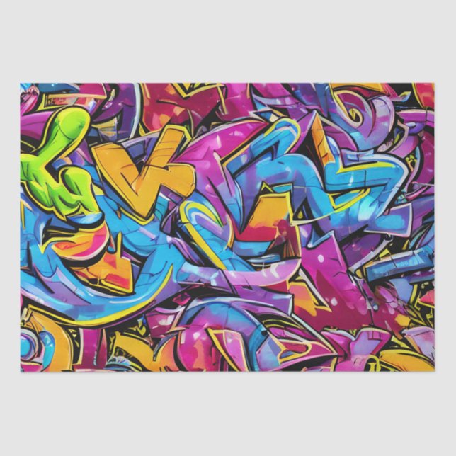 Bold Bright Colours Graffiti Street Art Pattern Tissue Paper (Front)