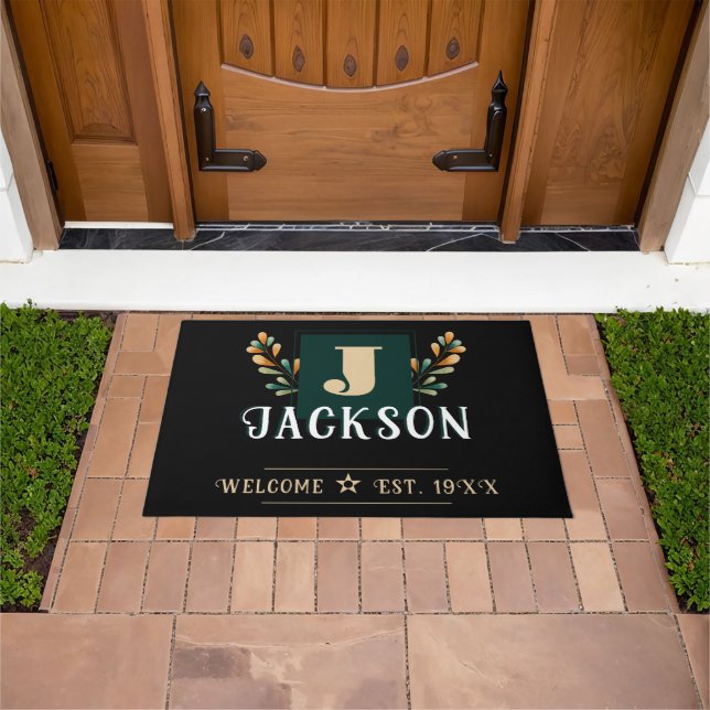 Bold Bright Fall Family Name Welcome Mat (Outdoor)