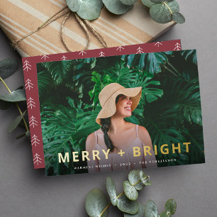 Bold & Bright   Full Photo Christmas Foil Holiday Card