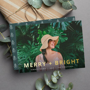 Bold & Bright   Full Photo Christmas Foil Holiday Card