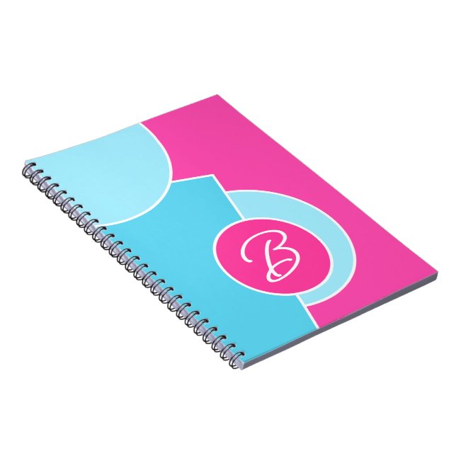 Bold Bright Fun Chic Abstract Circles Art Pattern Notebook (Right Side)